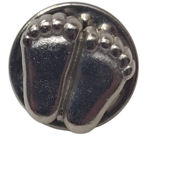 Jewelry - Baby Feet Lapel Pin Vtg 1979 V Evers Newborn Parenthood Infant Silver Tone